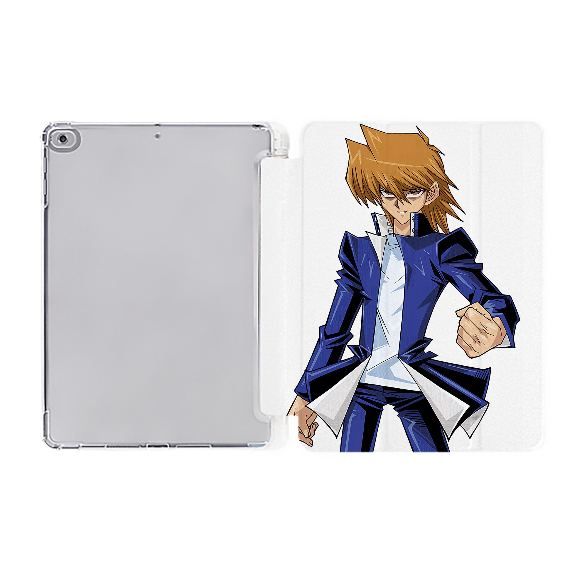 （画像用） 遊☆戯☆王 Yu-Gi-Oh! IPad ケース ペン収納付き 三つ折りスタンド PUレザー×シリコン 対応機種9.5/10.5/10.9インチ